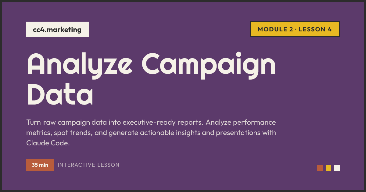 Module 2: Analyze Campaign Data | CC4M